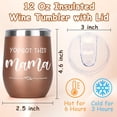 thumbnail image 3 of Mothers Day Gift Wine Tumbler with Lid Insulated Mama Gifts from Daughter Son 12oz Birthday Gifts for Mom Useful Mama Mother Mommy Gift for Birthday Mother''s Day Christmas Valentines Rose Gold, 3 of 6