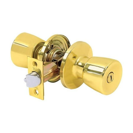 Tell  Alton  Bright Brass  Privacy Lockset  ANSI Grade 3  1-3/4