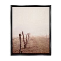 Stupell Industries Quiet Foggy Countryside Landscape Photography Black Floater Framed Canvas Art Print Wall Art, 17 x 21