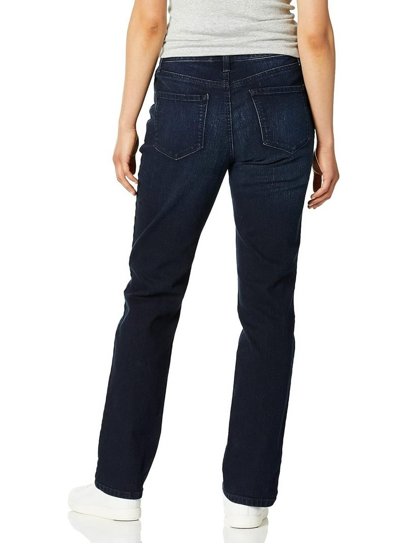 Bandolino Women's Mandie Signature Fit High Rise Straight Leg Jean - Stretch Denim, 5 Pocket, Back Embroidery