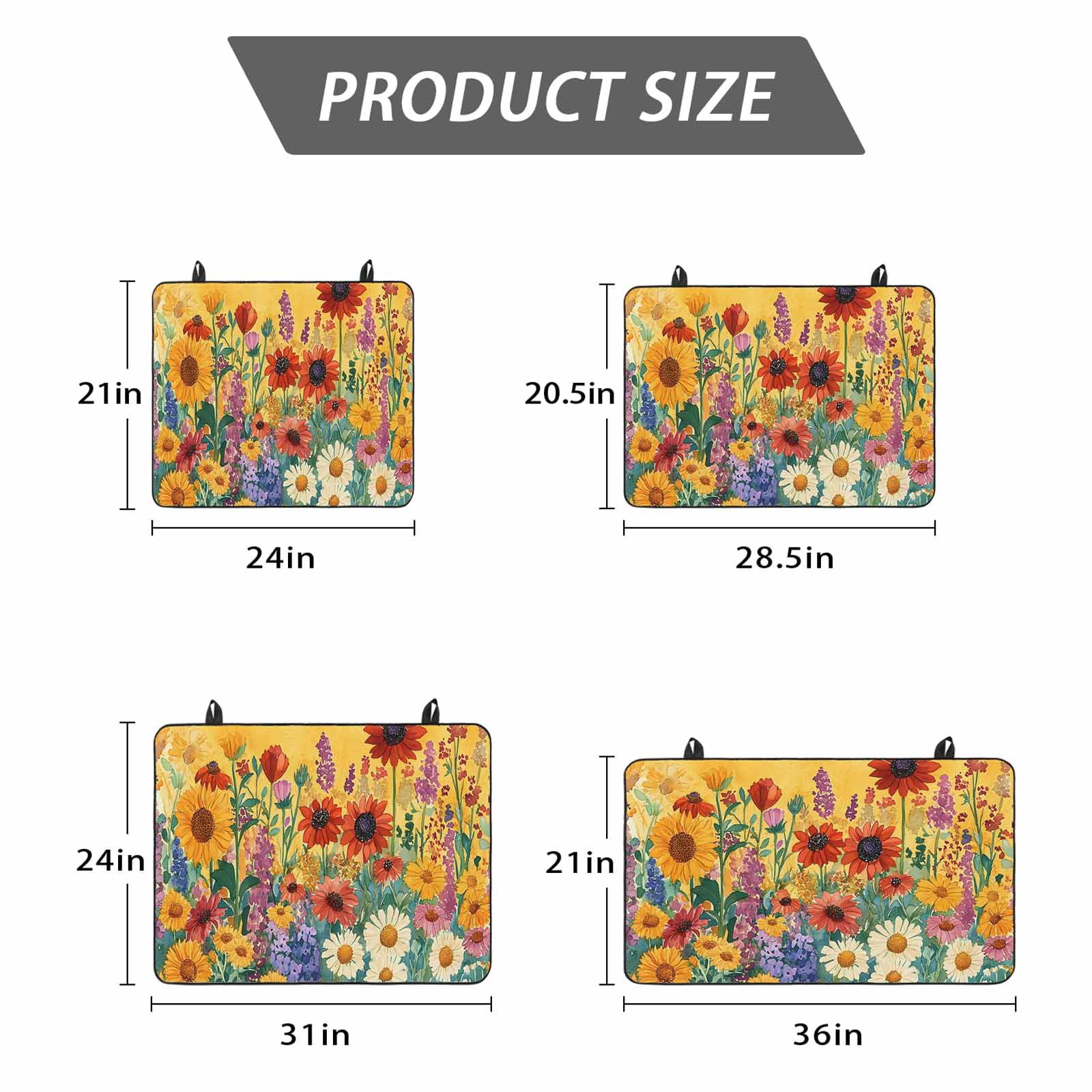 Colorful Sunflower Stove Top Cover for Electric Stove, Heat-proof & Non Slip Glass Top Stove Cover Protector, Farmhouse Botanical Floral Kitchen Flat Cooktop Rubber Mat 24x21 Inches