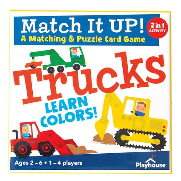 Playhouse Match it UP! Trucks Preschool Color Matching & Puzzle Card Game for Kids