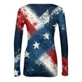 thumbnail image 4 of Sewkxo Women Tshirt Trendy 250th Anniversary American Independence Day Print Crewneck Pullover Tops Spring Summer Baggy Fit Casual Long Sleeve T Shirts,Blue XL, 4 of 6