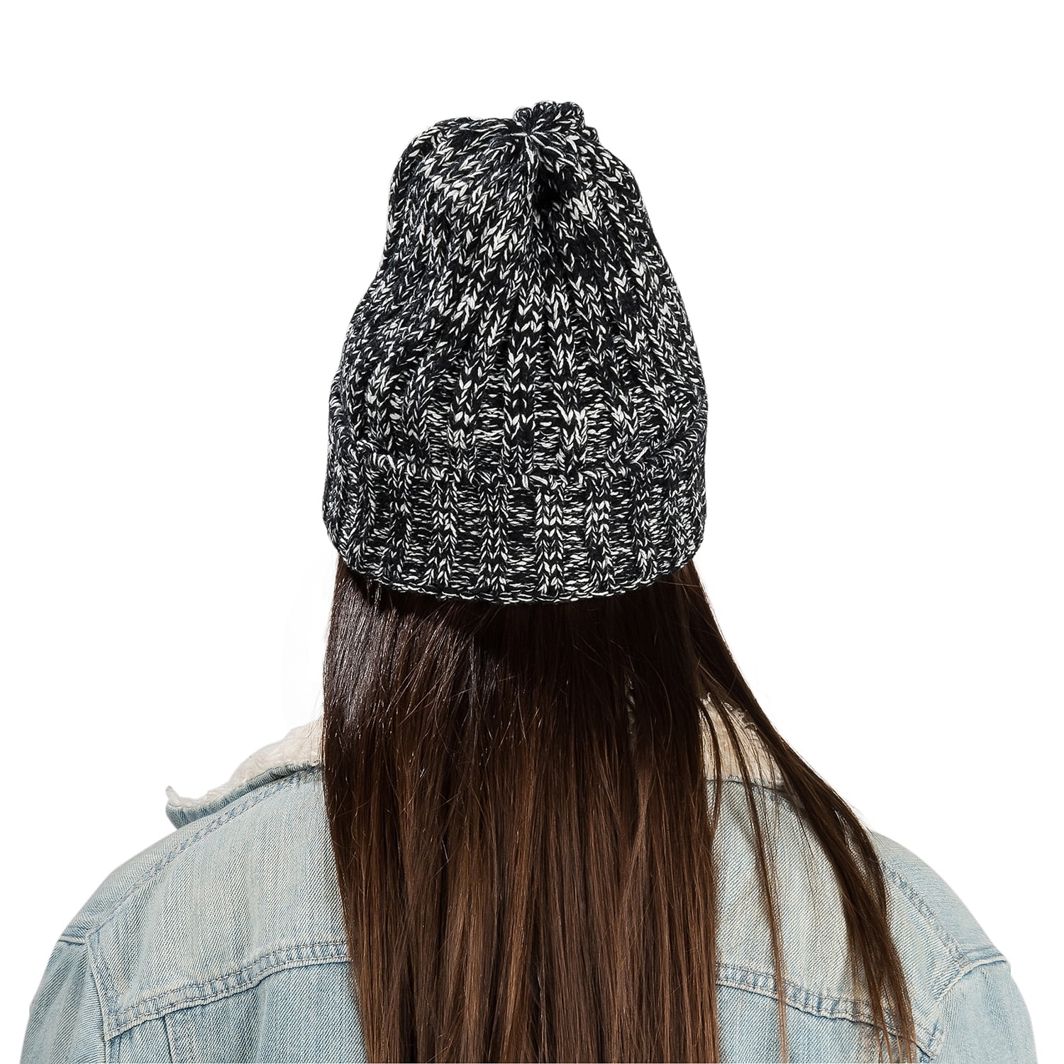Women's Pompom Rock Knit Autumn Winter Beanie [One Size Fits Most]