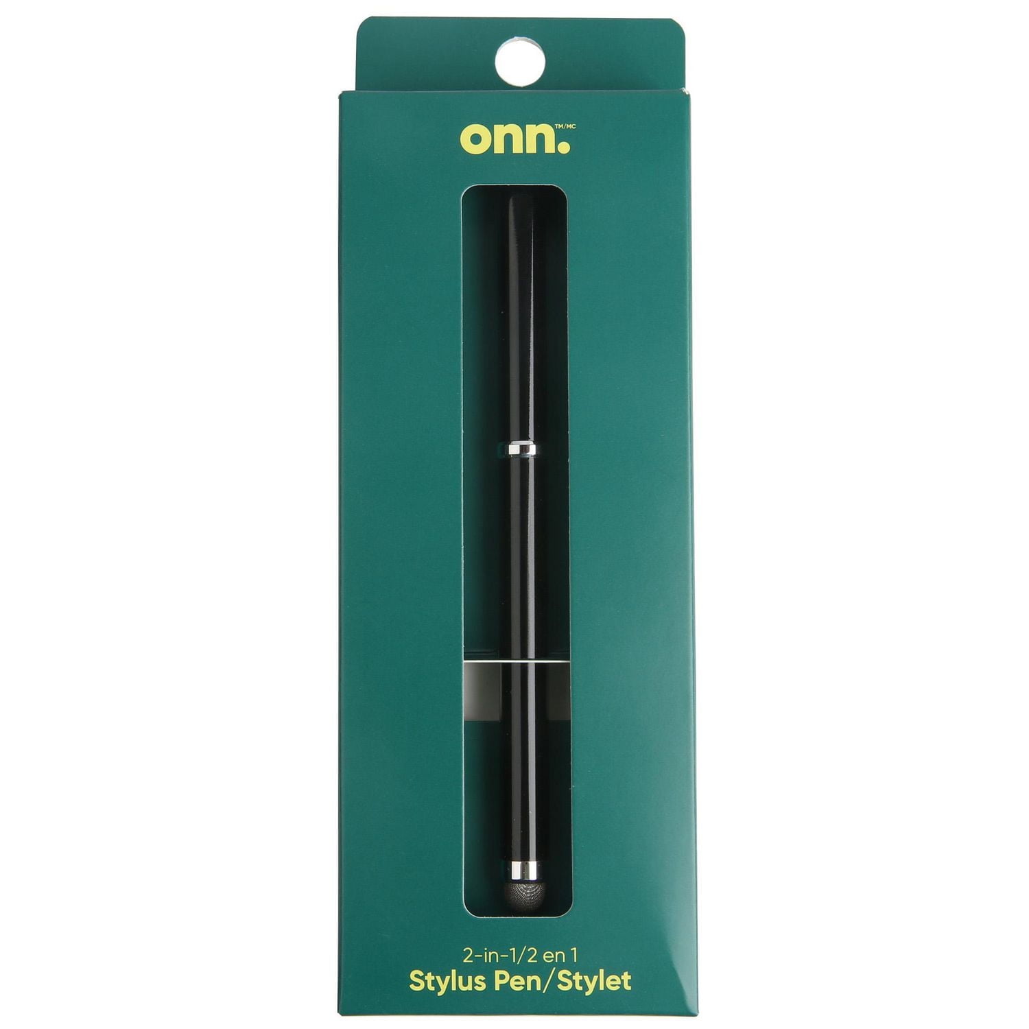 Onn. 2-in-1 Dual-Tipped Universal Stylus Touch Screen Pen-Black, Pen & Touchscreen Tips
