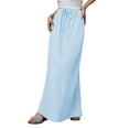 thumbnail image 2 of Jdkau Skirts for Women Flowy Summer Skirts High Waist A Line Skirt Casual Floral Boho Skirt Long Skirts for Women Trendy（Sky Blue,M）, 2 of 9