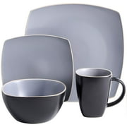 Gibson Elite Soho Lounge Dinnerware Set, Service for 4 (16pcs), Matte Gray