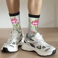 thumbnail image 4 of Uemuo Vintage Wood Background with Floral Pattern Women's Crew Socks, Soft Durable Breathable Moisture-Wicking with Odor Control Cotton socks, 4 of 9