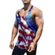 thumbnail image 1 of Camiseta sin mangas con estampado digital 3D del Día de la Independencia de verano para hombre Pompotops  oipoqjl30488, 1 of 5