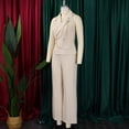 thumbnail image 5 of AURA Womens Elegant Chain Detail Wide Leg Jumpsuit Sleeveless High Waist Long Pants Outfit, 5 of 10
