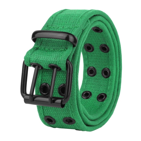 Gelante Canvas Double Grommet Hole Belt - Kelly Green, XL
