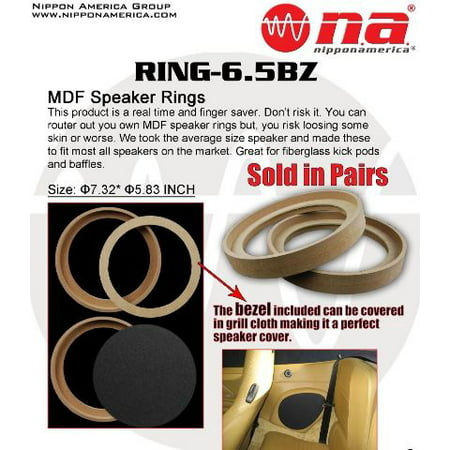 Speaker Spacer Wood Ring 1 Pair 6.5