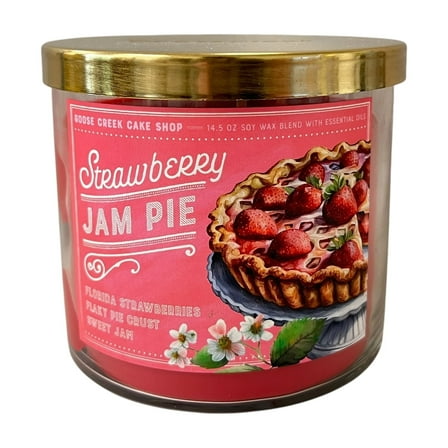 Goose Creek Strawberry Jam Pie 3 Wick Candle 14.5 oz