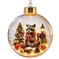 thumbnail image 2 of Light Up Animal Christmas Ball Ornament for Tree Decor, Glowing Christmas Balls Ornament with Mini Raccoon & LED Warm Lights, Clear Winter Scene Balls for Mantel Window, Holiday Keepsake, 2 of 9
