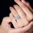 thumbnail image 6 of Rosec Jewels Lab Created Diamond Anniversary Ring - Designer Infinity Ring - EF-VS Quality, 925 Sterling Silver, US 4.00, 6 of 8