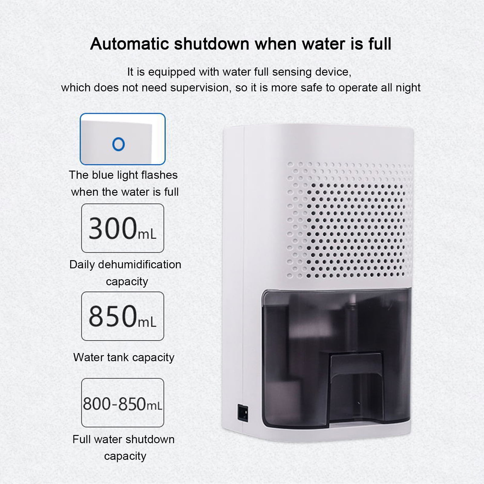 Wovilon Home Appliances Portable Mini Dehumidifier For Home Ultra Quiet Auto Shutoff Dehumidifier For Closet Wardrobe Bedroom Kitchen Basement