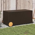 Black Poly Rattan Garden Storage Box 74.8 Gal with Waterproof Bag and ...