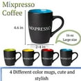 thumbnail image 2 of Mixpresso 4-Piece Mug Set, 16 Oz Ceramic Coffee Mugs with Large Handle, Colorful, Hot or Cold Drinks, Tea, Cappuccino, Milk, Cocoa, Cereal. Black and Colors, 2 of 7