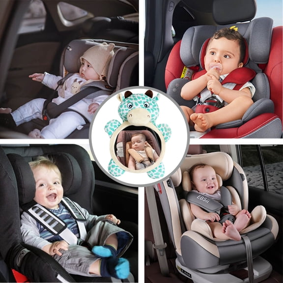 Soft Fluff Baby Car Toy - Interactive Bear Rearview Mirror for Infants, Sensory Development & Travel Entertainment, Hanging Hook, Multi-Functional, Light & Deformation Effects, Safe & Cozy