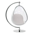 thumbnail image 2 of HomeRoots 520658 45.4 x 28.4 x 23.8 in. White & Silver Acrylic & Faux Leather Balloon Chair, 2 of 7