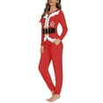 thumbnail image 3 of Renewold Candy Canes Elf Family Pajama Matching Set 2 Pieces Women's Scoop Neck Long Sleeve Tees Pants Bottom Thermal Christmas Sleepwear T-Shirt Size 4XL, 3 of 5