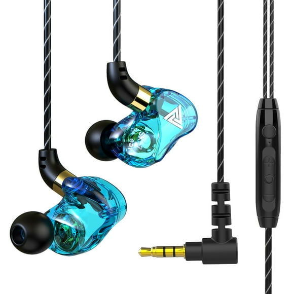 QKZ QKZ SK7 Light Blue In-Ear Wired Headphones with Mic, 11.6mm Dynamic Driver, 3.5mm Jack, Comfortable Fit, Durable Cable, In-Line Control for Music & Calls