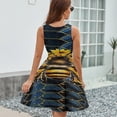 thumbnail image 6 of Watercolor Bumblebee With Yellow Sunflowers Sleeveless Dress Women Summer Evening Dresses Ladies Sundress, 6 of 7