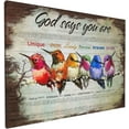 thumbnail image 2 of Christian Hummingbird Wall Art God Says You Are Wall Decor Country Bird Canvas Painting Print Artwork Modern Home Decor Framed for Living room Bedroom Bathroom 12"X16", 2 of 6