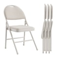 thumbnail image 4 of AKDSteel Folding Chair 4-Piece Set, Metal Frame With Cotton Linen Seat And Non-Slip Foot Pads For Indoor Or Outdoor Use, 4 of 9