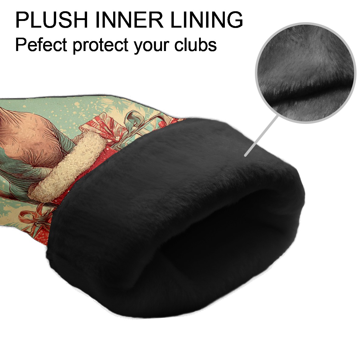 Golf Club Covers, Green XmasMouse Premium PU Leather Driver Hybrid Putter Head Covers with Velvet Lining, Waterproof Golf Gifts for Men Women