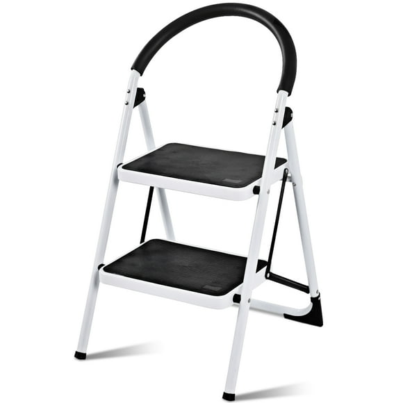 Patiojoy 2 Steps Folding Ladder 330Lbs Heavy Duty Stool Portable Lightweight