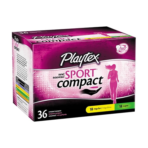 Playtex Sport Compact tampons, Regular Plus Super Absorbency, Unscented