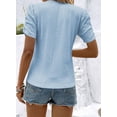 thumbnail image 7 of Yesfashion Womens Short Sleeve Tops Summer Casual V Neck T Shirts Blouses Solid Textured Knit Tee Tunic, 7 of 7