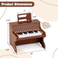 thumbnail image 3 of Gymax 25 Keys Digital Piano w/Music Stand Teaching Mode Lighted Keys 6 Instruments Brown, 3 of 10