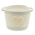 thumbnail image 1 of Cotton Rope Storage Basket with Boucle Heart Patch, 1 of 8