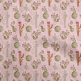 thumbnail image 1 of oneOone Cotton Poplin Light Pink Fabric Cactus Craft Projects Decor Fabric Printed By The Yard 56 Inch Wide, 1 of 5