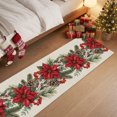 thumbnail image 5 of Christmas Red Floral Washable Area Rug 2 x 6 ft Winter Vintage Farmhouse Pine Cone Flower Soft Non‑Slip Rugs Stain Repellent Indoor Mats for Long Hallway, Kitchen Runner, Corridor Laundry, 5 of 9