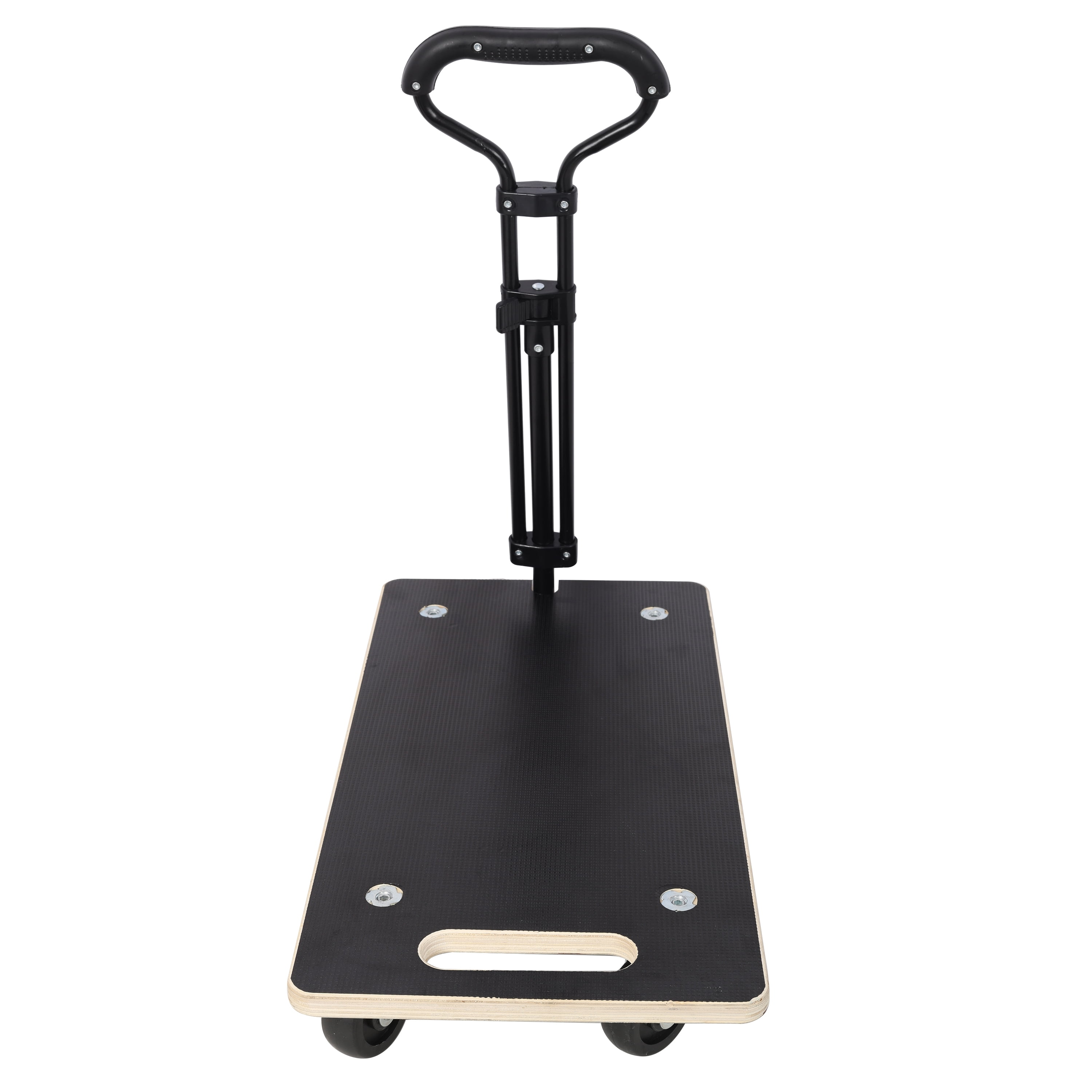 Heavy Duty Wooden Moving Dolly with Telescopic Handle, 440 LBS Capacity Furniture Transport Cart, Non-Slip Platform & 3 Inch Swivel PP Casters for Appliance Plant Moving