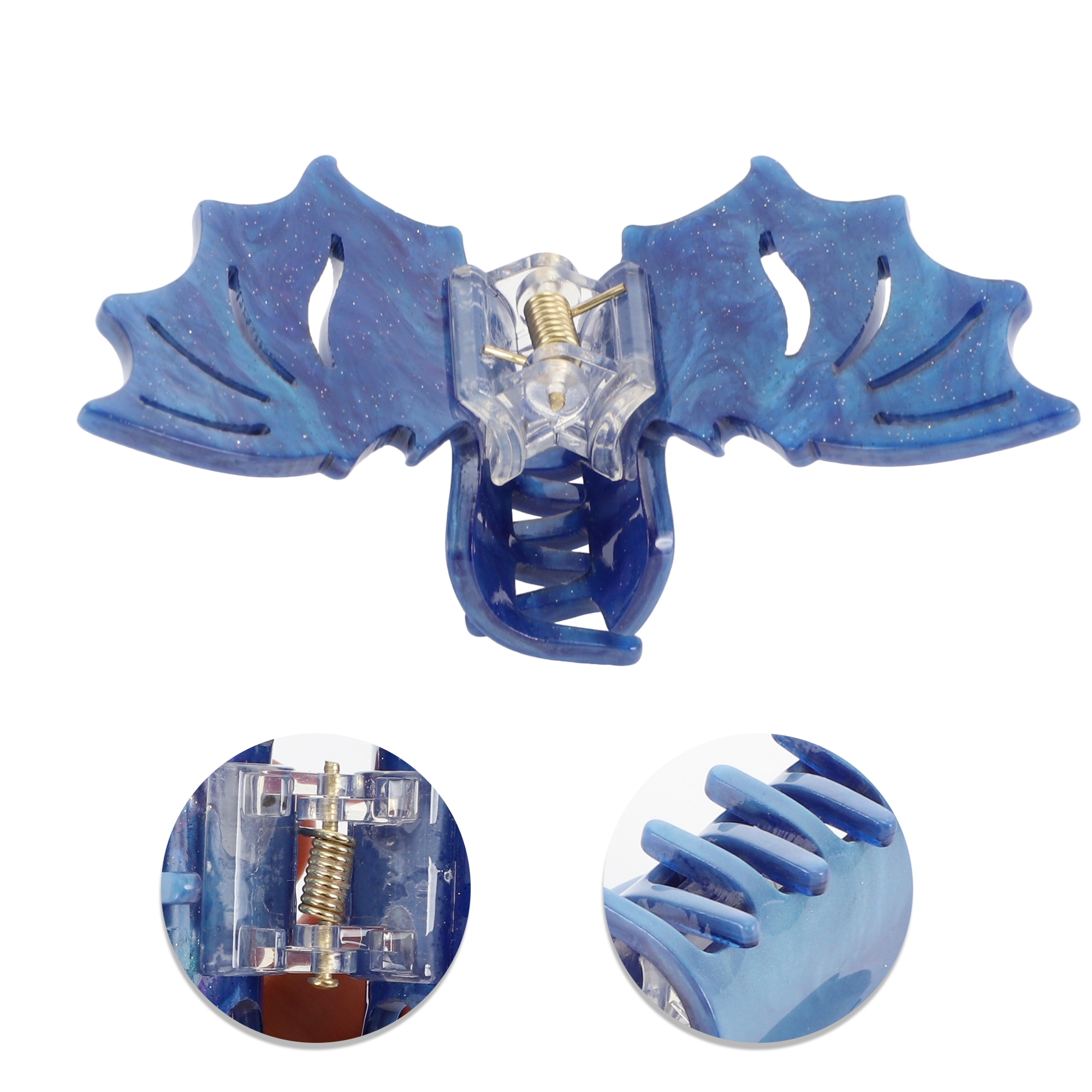 Unique Bargains 1pc Bat Style Hair Clips Hairdo Clip for Women Blue, Purple