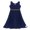 Navy_Blue, variant on Aislor Kids Girls Sleeveless V Neck Maxi Dress with Shiny Rhinestone Belt Wedding Dancewear