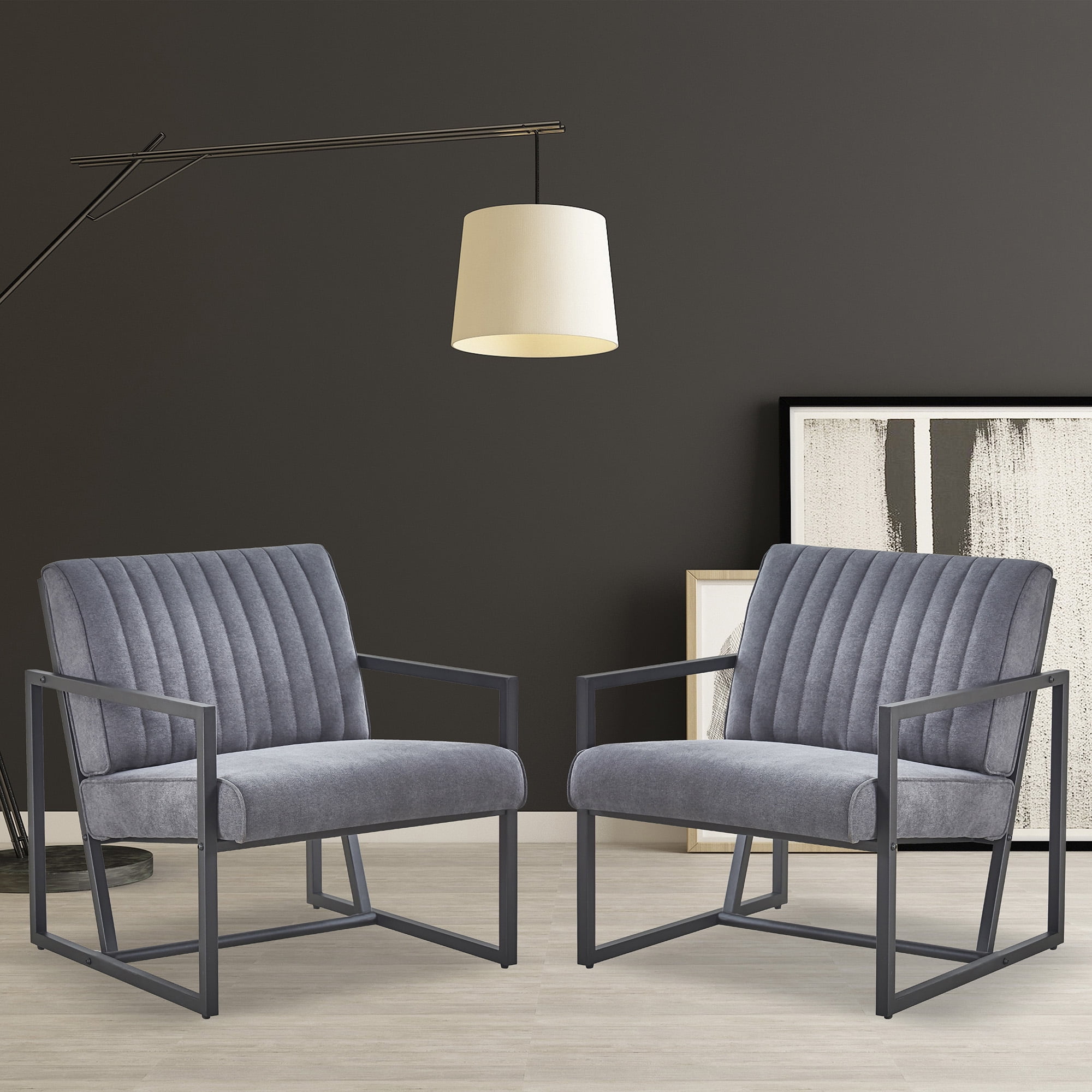 Kadyn Arm Chair, Single Sofa Chairs for Bedroom, Fabric Armchair for Living Room, Grey