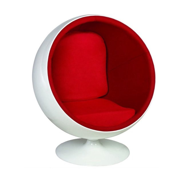 Plata Import Eero Aarnio Style Ball Chair en rouge