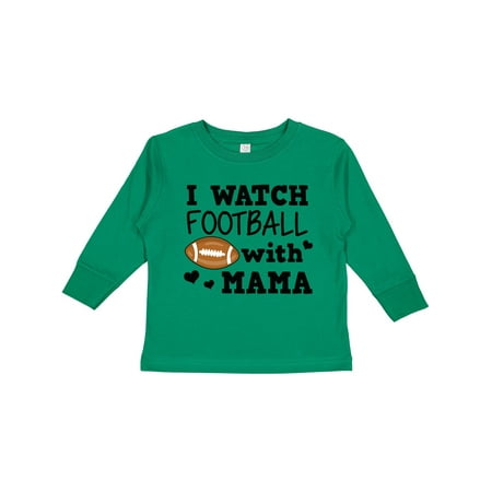 

Inktastic I Watch Football with My Mama Gift Toddler Boy Girl Long Sleeve T-Shirt
