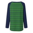 thumbnail image 5 of Chandails en Molleton Femmes Manches Longues Femmes Chandail en Molleton Rayé Surdimensionné Manches Raglan Col Rond chandail-Over Automne 2024 Tunique Ample S-109 Vert m, 5 of 5