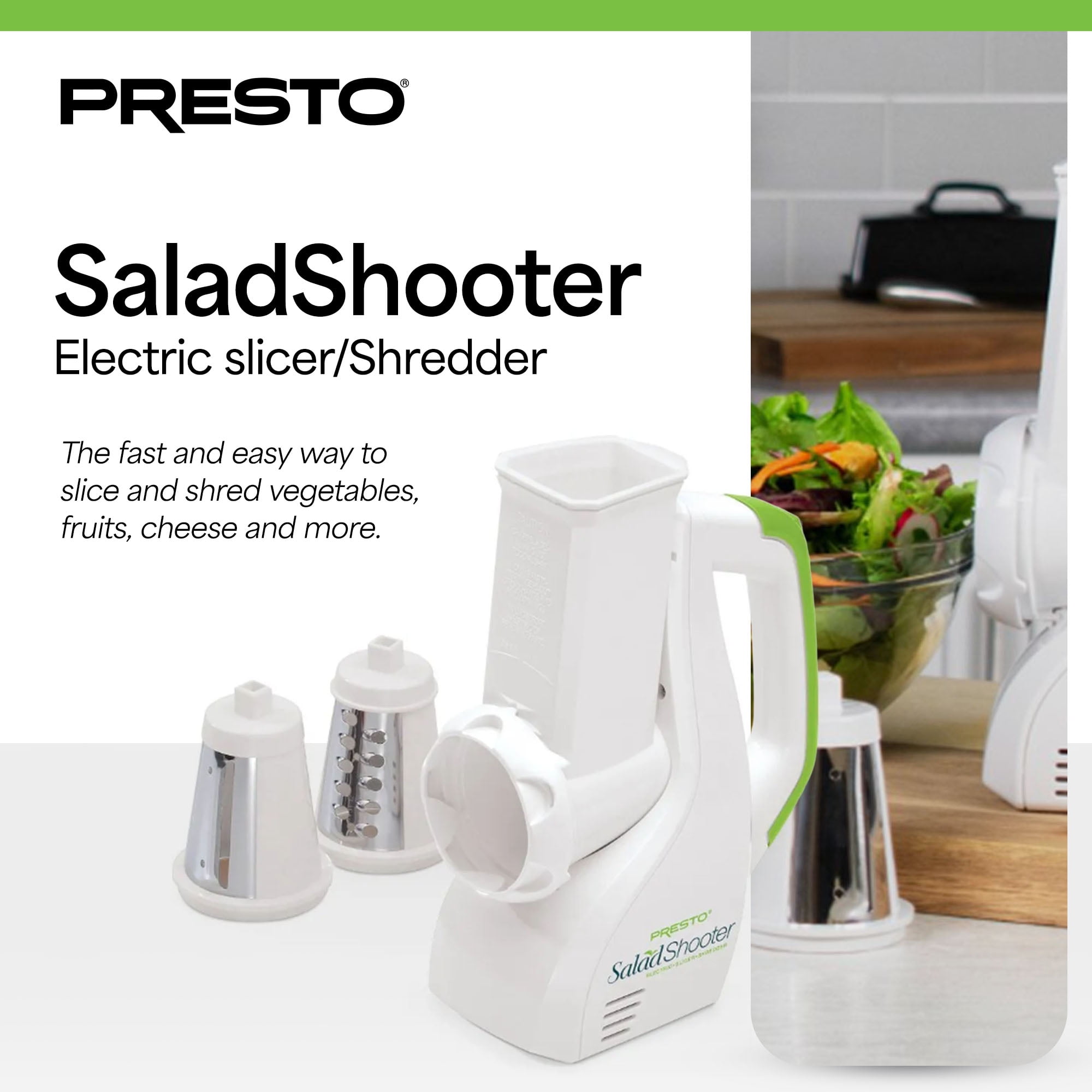 Presto, Salad Shooter Electric Slicer 02910, White - Walmart.com