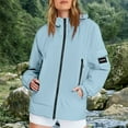 thumbnail image 6 of Vinsonshop Rain Jackets Women Utility Jacket Women Rain Jacket Women Waterproof Outdoor Jacket Packable Rain Jacket Women Rain Coat Raincoat for Women Light Blue L, 6 of 9