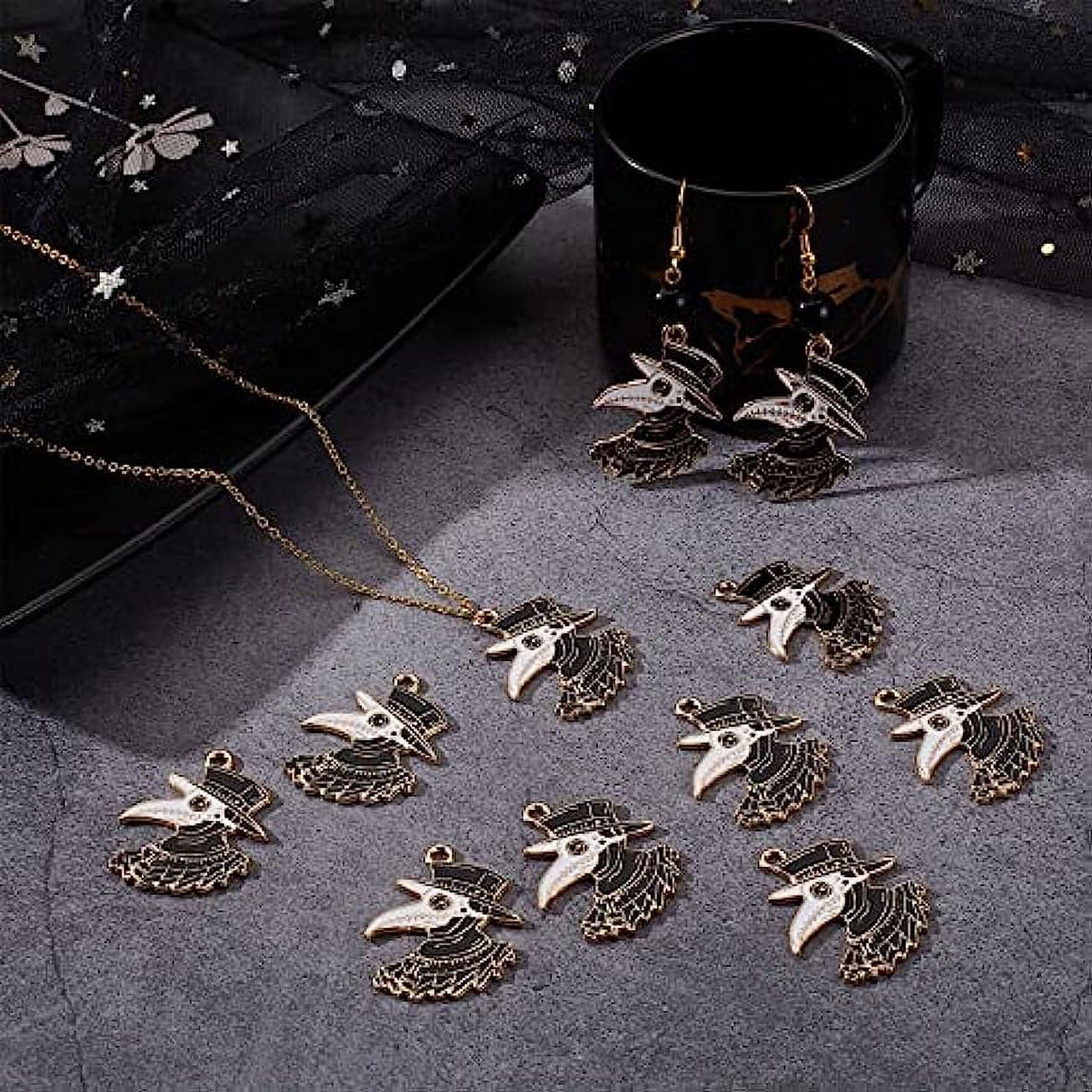 SUNNYCLUE 1 Box 18Pcs Gothic Charms Tarot Style Ouiji Board Charm  Planchette Charms Yes No Enamel Snake Moon Charm Cat Animal Skull Halloween  Skeleton