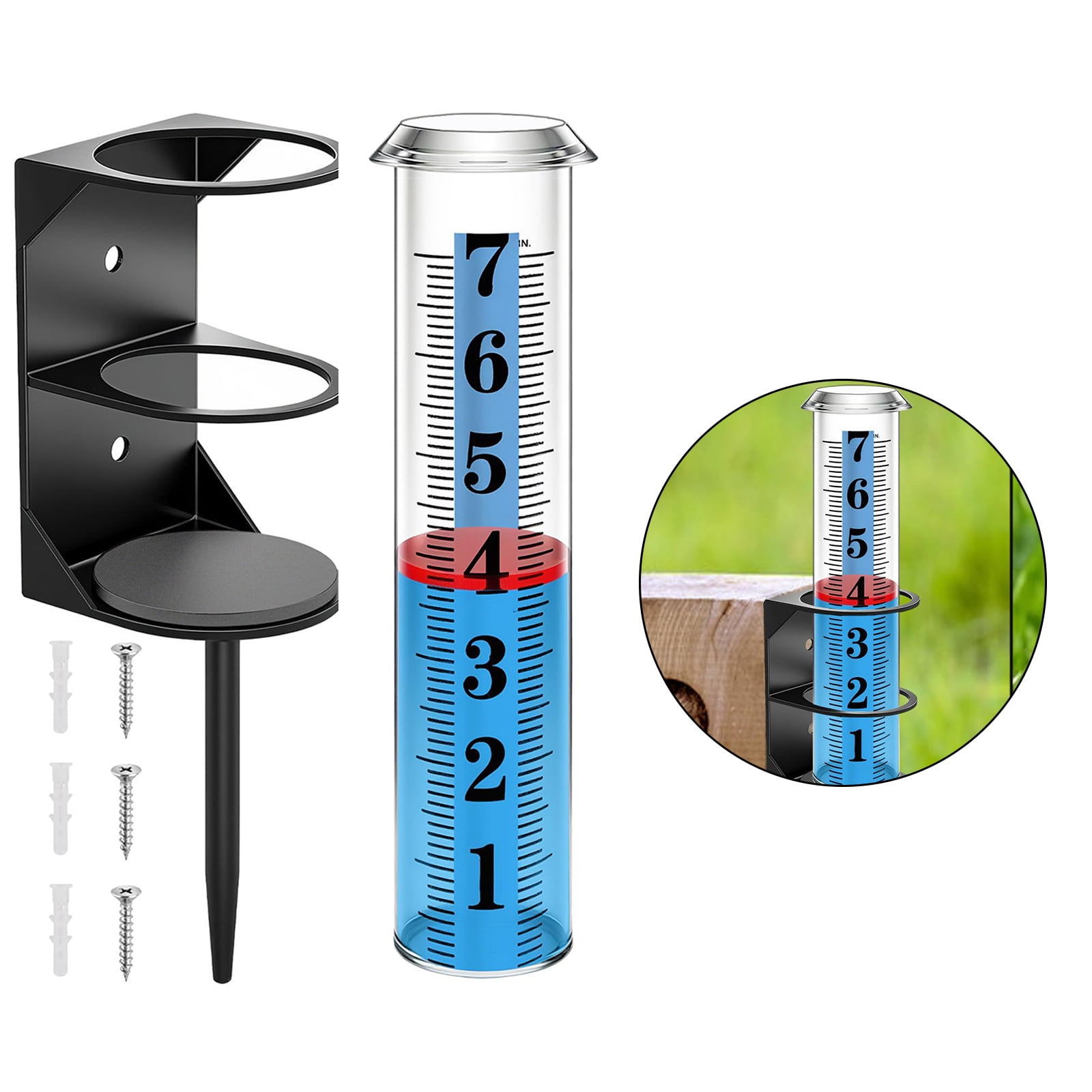 Precise Metal Rain Gauge with Stable Base for Accurate Rainfall Tracking in Gardens