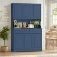 thumbnail image 6 of Homfa 73.8”H Pantry Cabinet with 6 Doors and 2 Drawers, Microwave Stand Storage Cabinet with Grooved Handles and Adjustable Shelf for Kitchen Dining Room, Deep Blue, 6 of 8