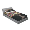 thumbnail image 3 of Ambesonne Colorful Fitted Sheet & Pillow Sham Set, Floral Trees Blossoms, Queen, Multicolor, 3 of 3